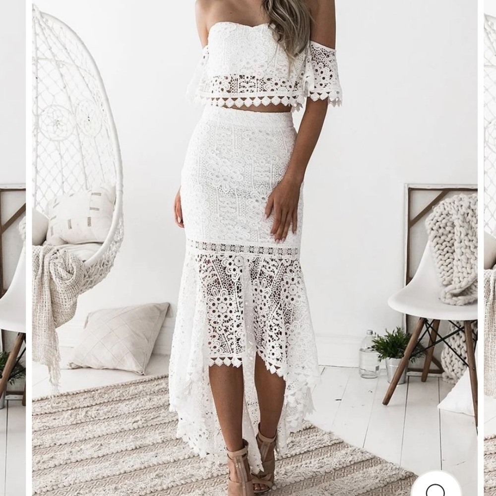 Jaus Celine White Lace Set XS